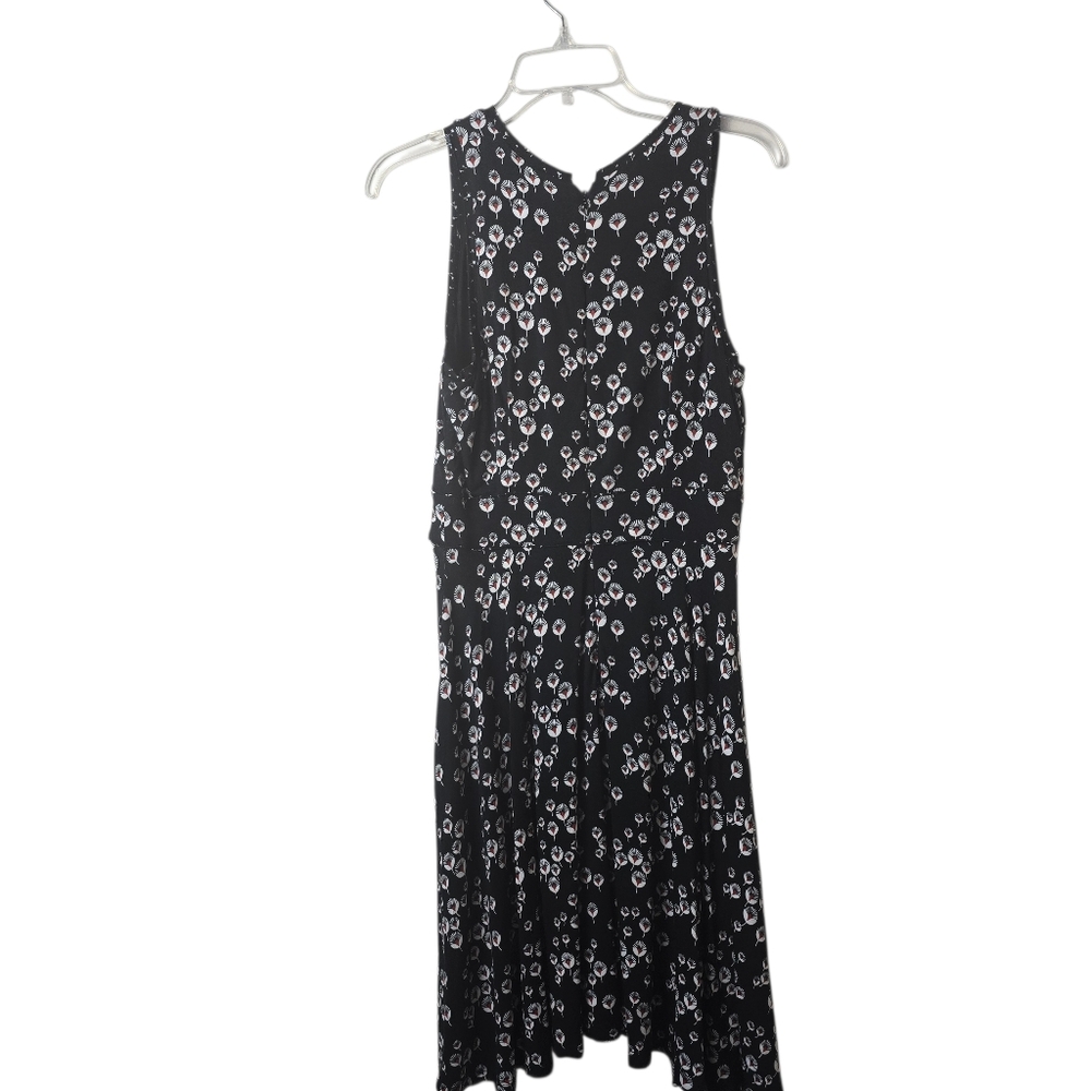 Ann Taylor Loft Black White Dandelion A Line Swing Dress Cocktail Causal Chic 4 - Picture 4 of 11